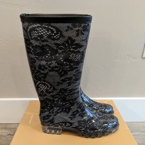 Bootsi Tootsi Black Lace Rainboots